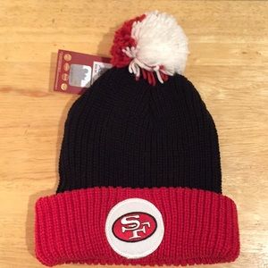 NWT Mitchell & Ness 49ers Pom Beanie